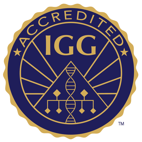 AIGG mark signifying an Accredited Investigative Genetic Genealogist