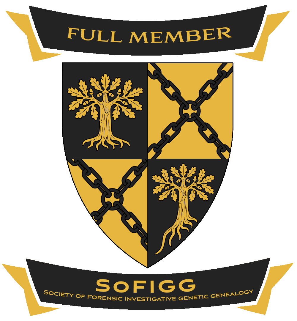 Full member emblem of SoFIGG, the Society of Forensic Investigative Genetic Genealogy